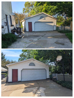 Before and after: driveway pressure washing